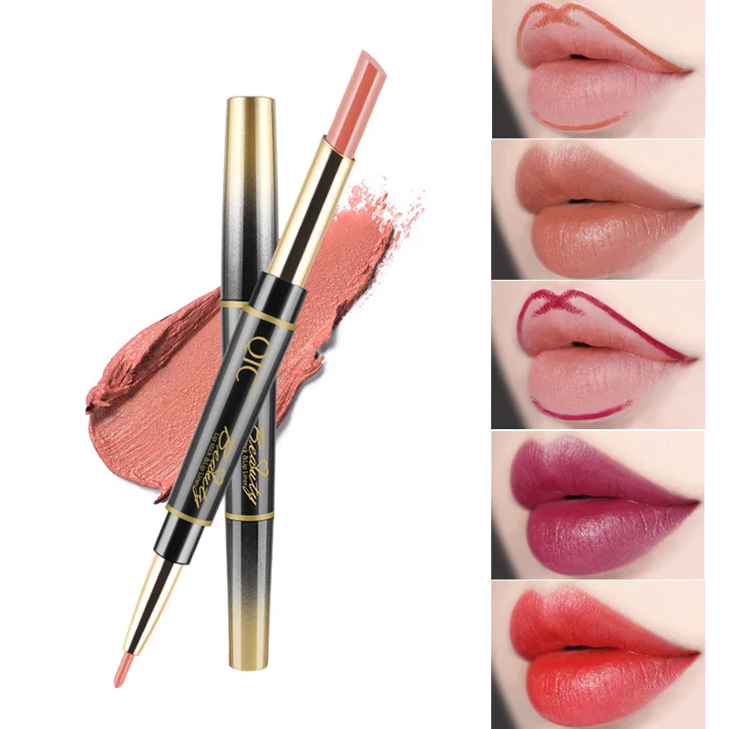 14 Color Lipstick Waterproof Velvet Glossy Sexy Lip Liner Double-end Long Lasting Moisturizer Matte Lipstic Makeup Lips Tint 14 Color Lipstick Waterproof Velvet Glossy Sexy Lip Liner Double-end Long Lasting Moisturizer Matte Lipstic Makeup Lips Tint