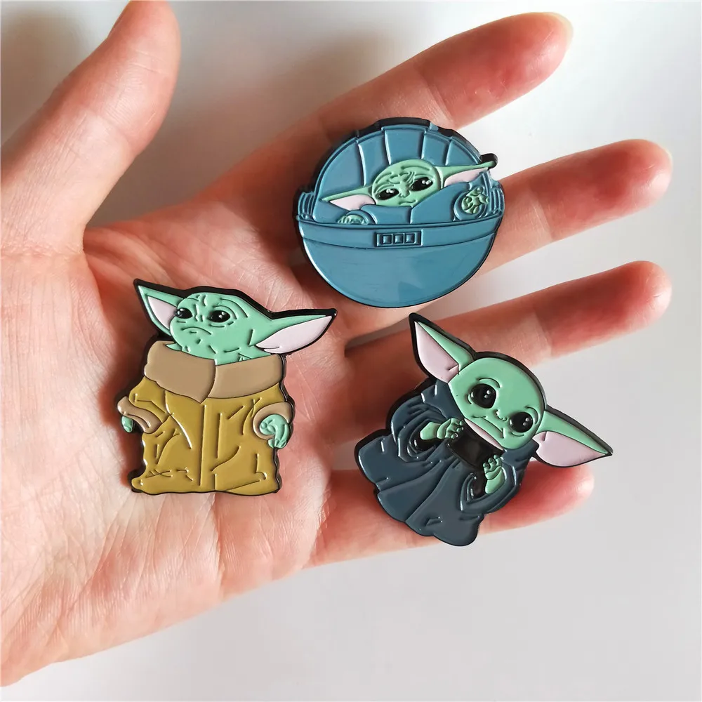 Женская эмалированная брошь на булавке мандалорианская брошка Yoda Baby с лацканами