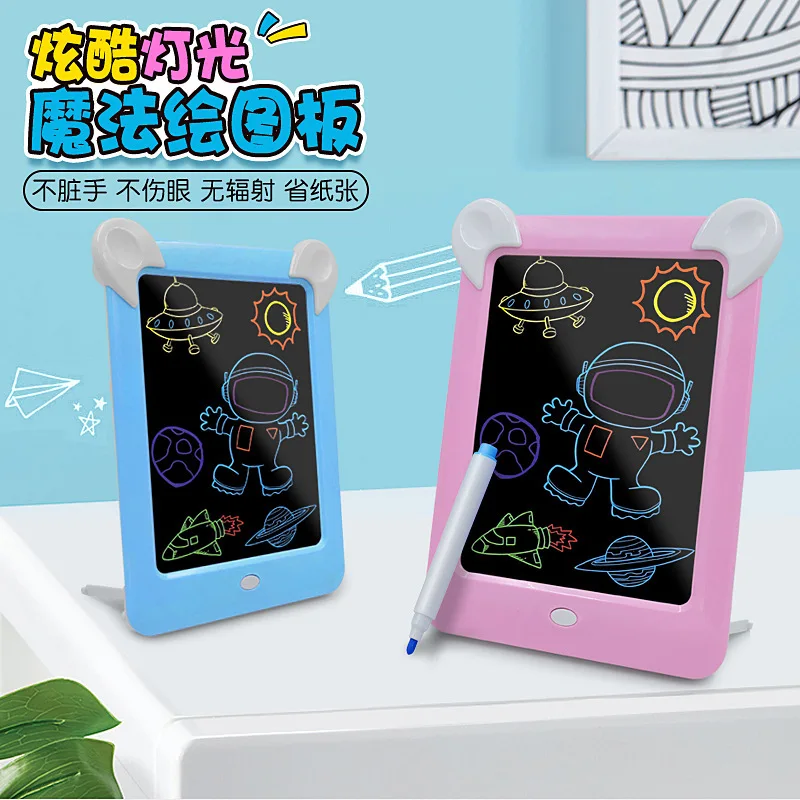 

LED Shining Drawing Board Electronic Fluorescent WordPad Children Light Painted Message Board 3D Magic Pad