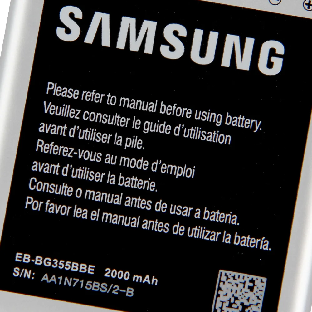 Оригинальная запасная батарея Samsung для Galaxy Core 2 G355H G3558 G3556D G355 G3559 EB BG355BBE G3589W G3586v
