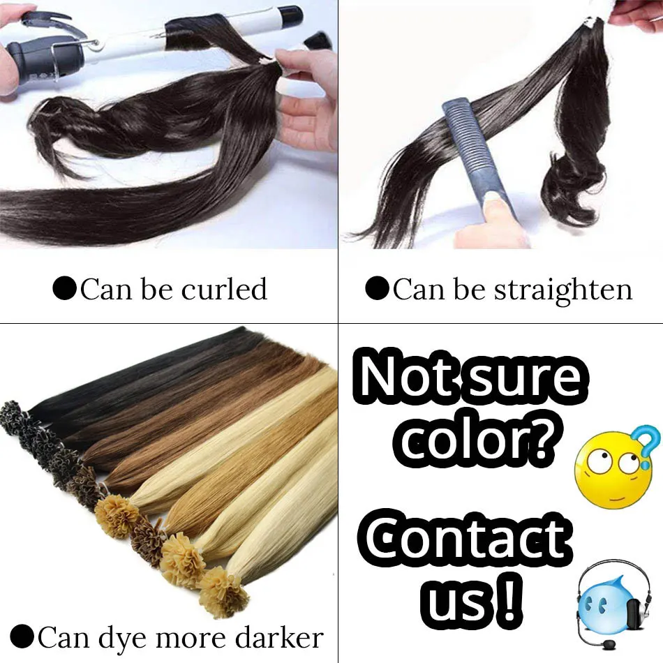 MRSHAIR Nail U Tip Hair Extensions 16" 20" 24" 1g/pc Straight Pre Bonded Hair On Keratin Capsules Hot Fusion Extensions 50pcs