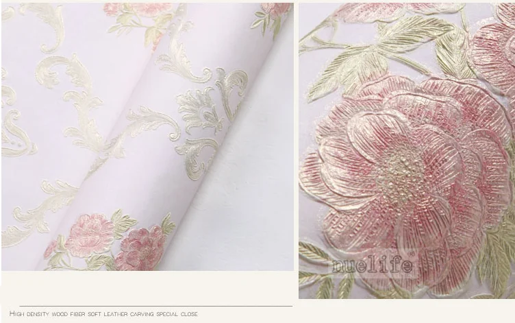 Blue pattern pattern non-woven wallpaper simple modern pastoral European bedroom living room wedding room background wallpaper