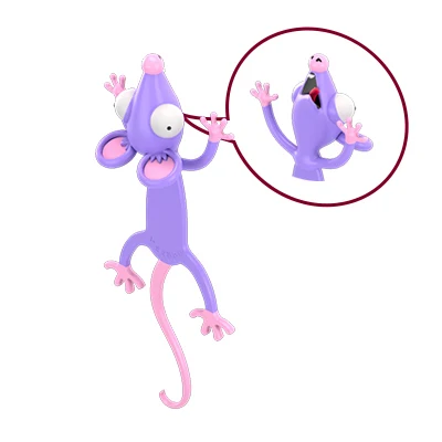 Los Angeles Rat 3D стерео Мультяшные милые животные закладки милый Кот ПВХ забавные школьные канцелярские принадлежности для детей подарок косплей реквизит - Цвет: Los Angeles Rat