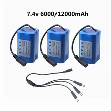 Batterie 3To1 2022 V 7.4 Mah 12000mah, chargeur de ligne pour T188 T888 6000 – 5 V007 C18 H18, télécommande de bateau d'appât de pêche RC