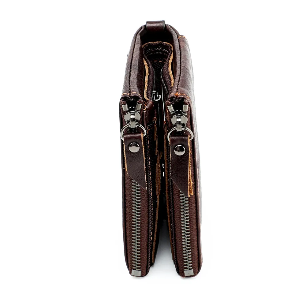 RETROGOO Genuine Crazy Horse Cowhide Leather Men Wallet Short Coin Purse Small Vintage Wallets Card Holder Female Clutch Cartera 2