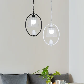 

The Nordic simple birds Vintage Pendant Lights American Clean Glass Pendant Lamp E27 Light Bulb Dinning room