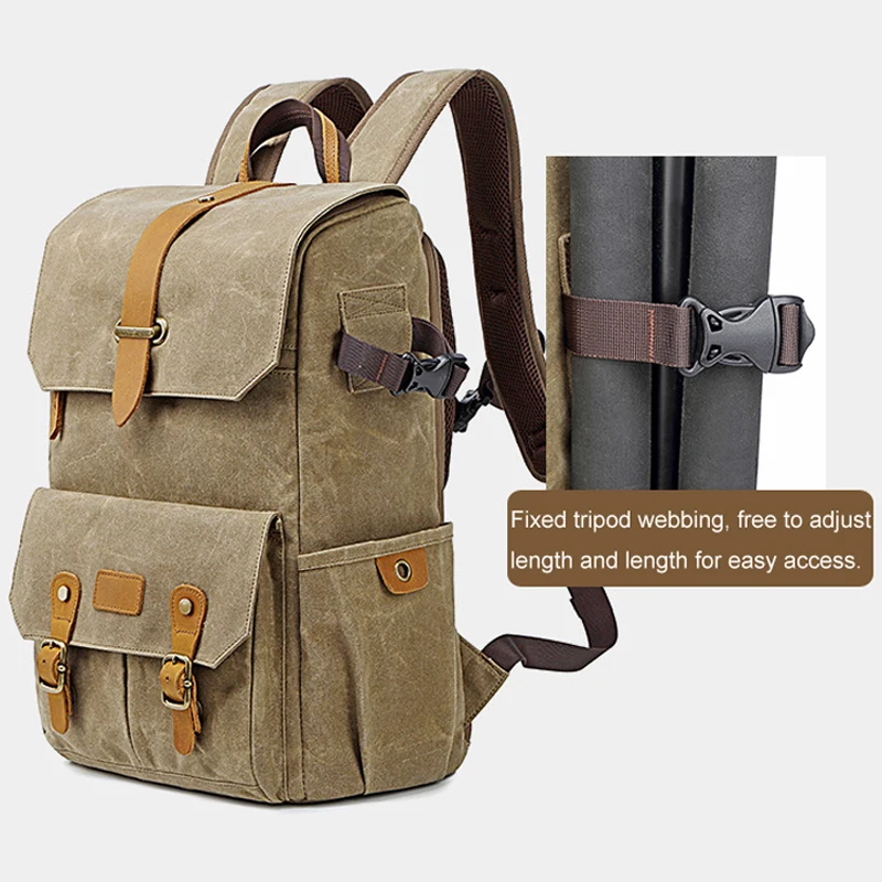 Retro à Prova Bolsa da Câmera para Canon Fotografia Dusb Água Batik Lona Mochila w Porta Usb Apto 15.6 Polegada Portátil Nikon Dslr - Image 3