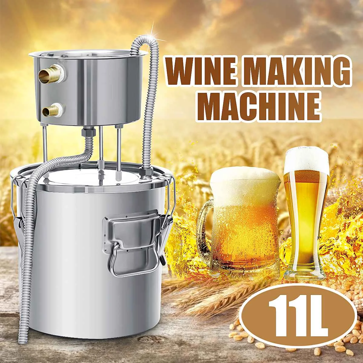 1 Набор 2.9GAL/11L дистиллятор для вина, пива, спирта, Самогонный спирт, домашний набор для пивоварения, домашний дистиллятор, медный дистиллятор, оборудование