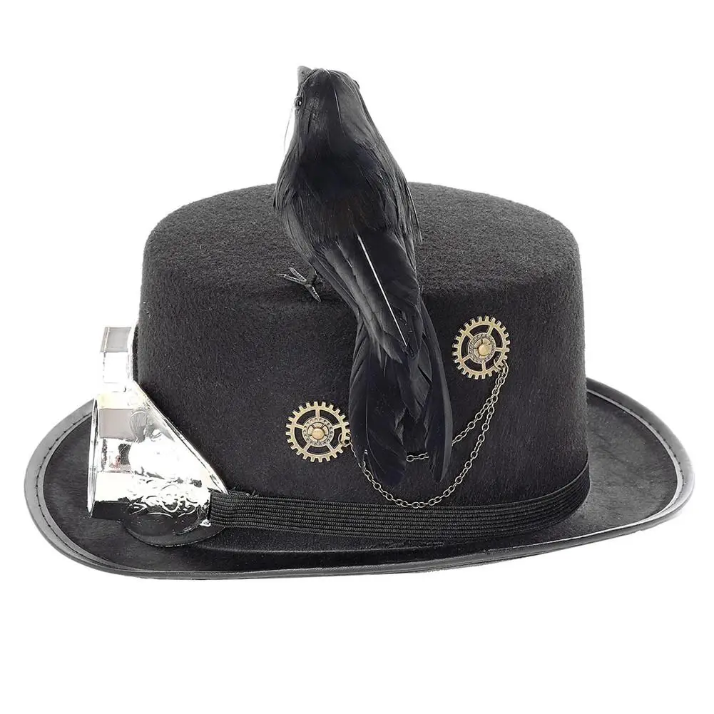 

Cosplay Crow Hat Retro Gothic Steampunk Hats For Halloween Cosplay Cap Props Fast Delivery