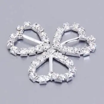 

10pcs/lot 18mm Heart Crystal Rhinestone Buckle Slider For Wedding Decorative Invitation Letter Accessorieas Fitting Diy Crysta