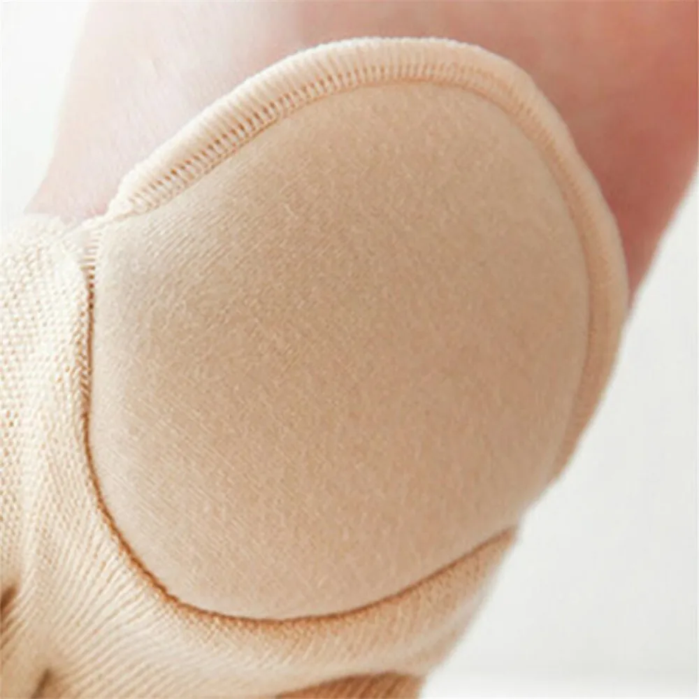 Half Palm Sock Slippers Pain-proof Thicken Sponge Invisible Socks Female Five Toe Boat/Low Cut Socks