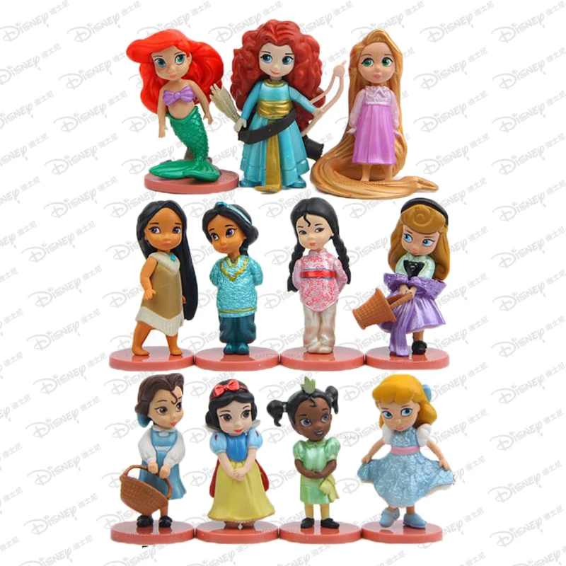 Najtaniej 11 sztuk zestaw Disney księżniczka Action Figures zabawki roszpunka śnieg kopciuszek biały śnieg bajki roszpunka dekoracja w formie figurki dzieci prezent
