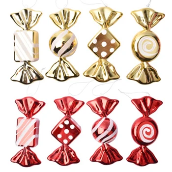 

Christmas Decorations Scene Layout Gift Ornaments Pendant Ornaments Red and White Transparent Painted Candy Props