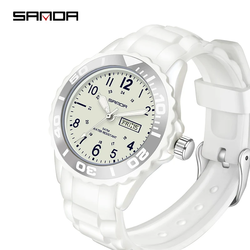 SANDA Men Sports Watches Resin Material Military Waterproof Outdoor Glowing Quartz Band Watch Clock relogio masculino | Наручные часы