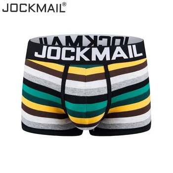 

Jockmail Fashion Brand Sexy Underwear Men Boxer Rainbow Stripe Boxershorts Men Low-Rise Breathable Pouch Gay Calzoncillos Hombre