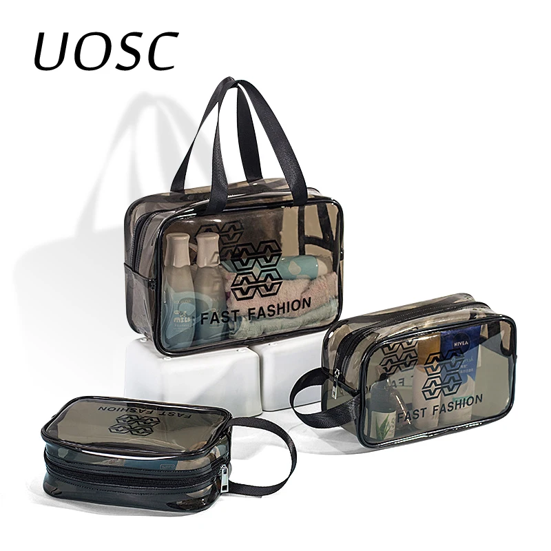 Прозрачные дорожные сумки UOSC из ПВХ органайзер для косметики косметичка