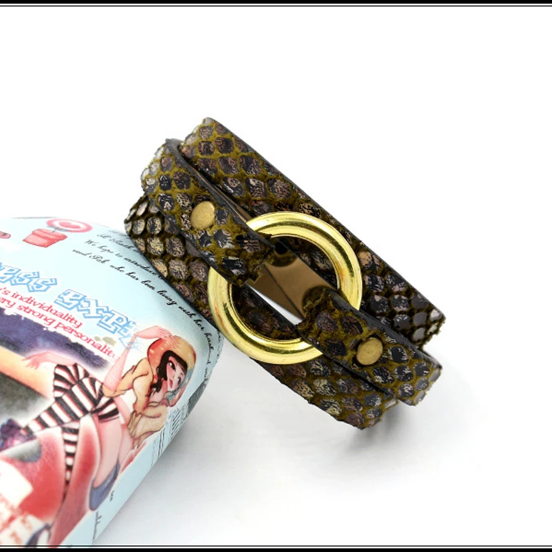 YD& YDBZ кожаный браслет для Для женщин Модный очароватеьлный с Браслеты змеиной кожи ювелирных изделий 3 цвета браслеты в стиле панк аксессуары