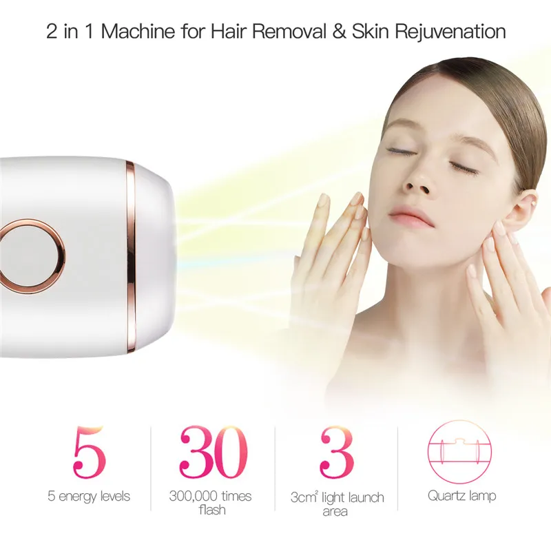 

CkeyiN Permanent Hair Removal 5 Levels for Body & Face IPL Laser Hair Removal System for Women Arm Hair Removal With Skin Sensor