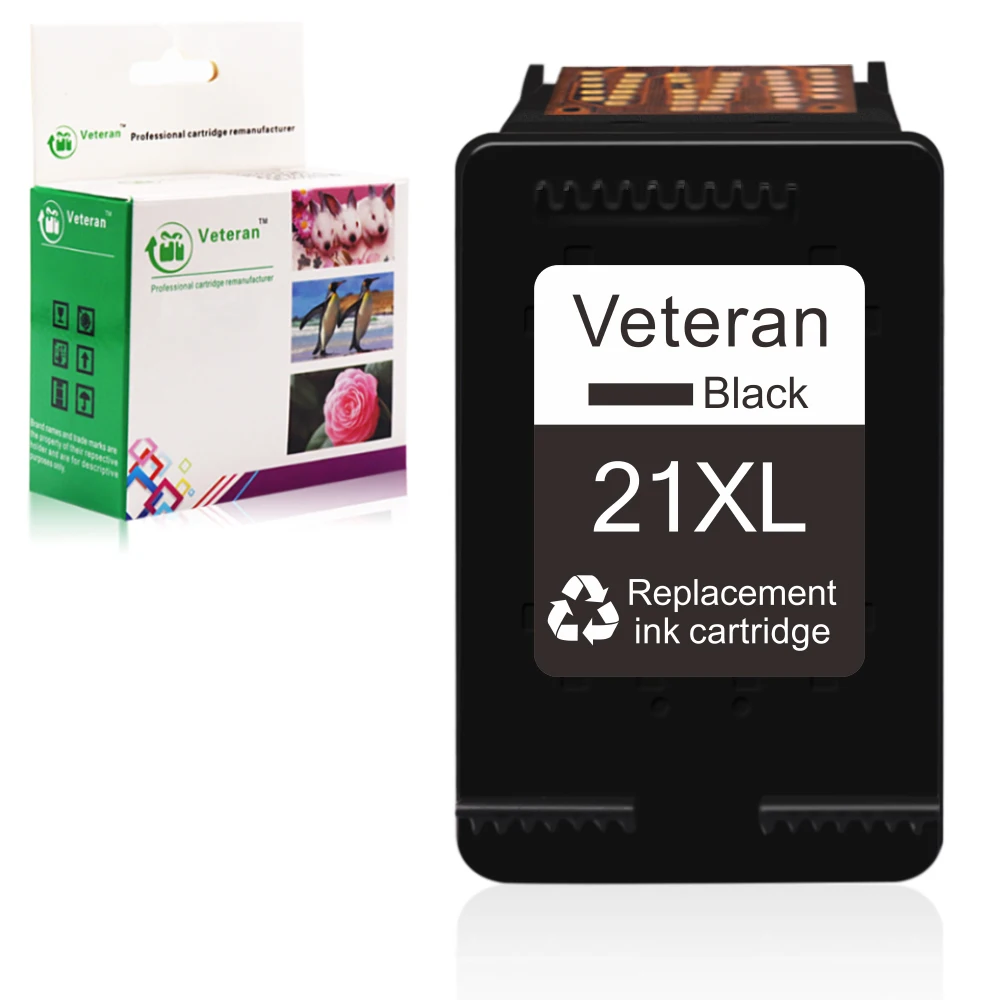 Veteran 21XL Black Ink Cartridge Replacement for HP21 HP 21 XL Deskjet F2180 F2200 F2280 F4180 F300 F380 380 D2300 Printer | Компьютеры и