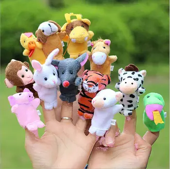 

Family Finger Puppets Cloth Doll Baby Educational Hand Cartoon Animal finger Toys Sets