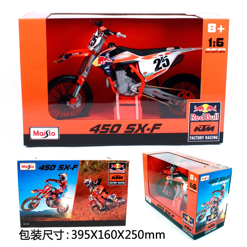 Модель мотоцикла Maisto 1:6 Red Bull KTM 450 SX F NO25 для внедорожника коллекция подарков| |