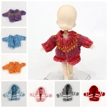 

1pcs Cute Stripe Obitsu11 Doll Striped Knit Hooded Sweater Coat for 1/12 Bjd Doll Clothes Accessories