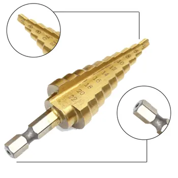 

Hex Titanium Step Cone 10 Order4-22M Drill Bit High Speed Steel twist drill Hole Cutter For Sheet Metalworking drilling machine