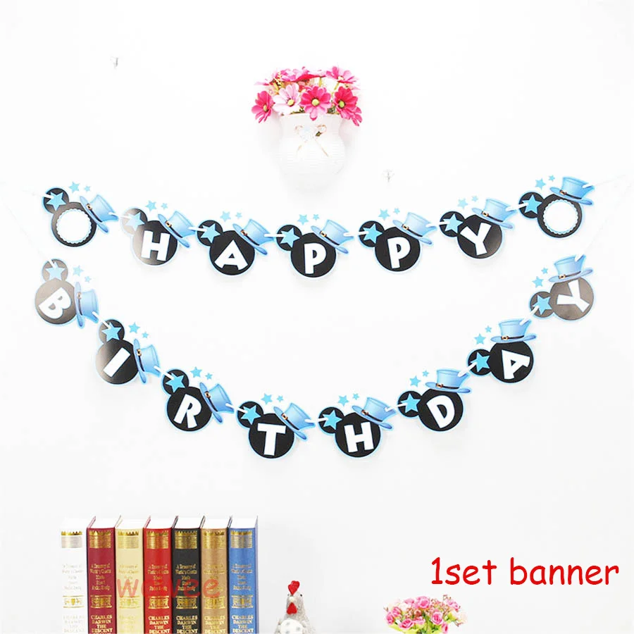 1set Banner (2meter) 108 см* 180 см Микки Мышь вечерние скатерть Скатерти пользу, одежда на день рождения, фестиваль подкладкой детская верхняя одежда для мальчиков, вечерние поставки покрытие стола - Цвет: 1set Banner (2meter)