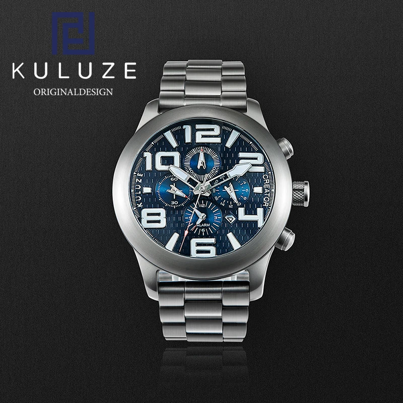 US $107.74 KULUZE Fashion Outdoor Sport Watch Men Multifunction Watches Alarm Clock Chrono Titanium Watch Reloj Hombre