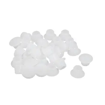 

8mm Dia Plastic Straight Line Screw Cap Covers Hole Lids White 30pcs