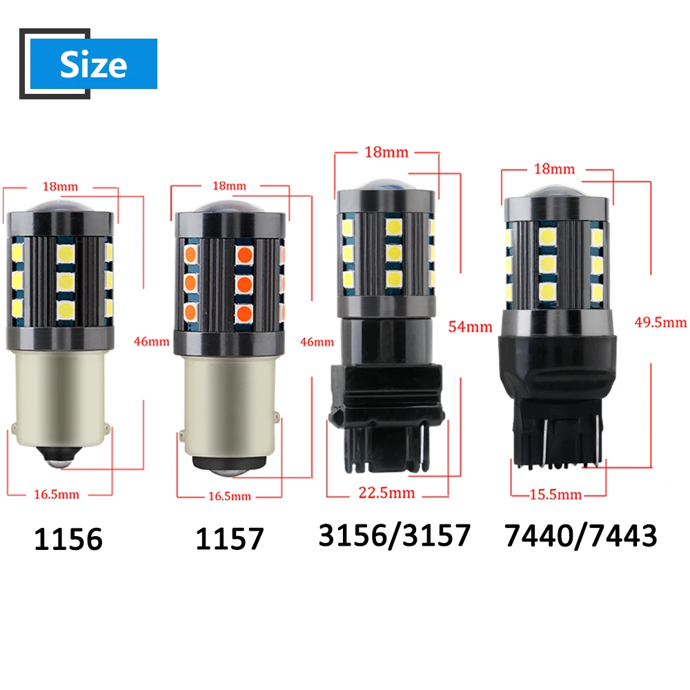 2 шт. светодиодные лампы 12 В DC 3030 24 SMD 1156 1157 3156 3157 7440 7443|Сигнальная лампа| |