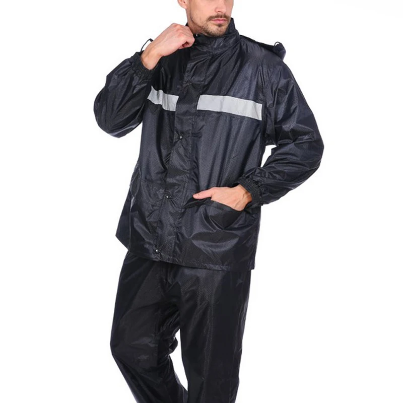 Мужчины на открытом воздухе РАБОТЫ ЕЗДА разделенные плащ светоотражающие полосы с капюшоном пончо Pro