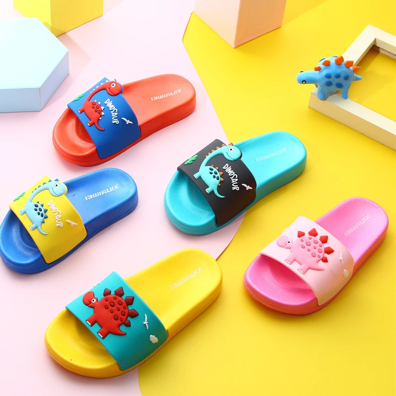 Top Quality Cute Kids Slippers Dinosaur Baby Home Slippers Children Breathable Non-slip Boys Girls Shoes 2020 New Toddler Shoes best children's shoes