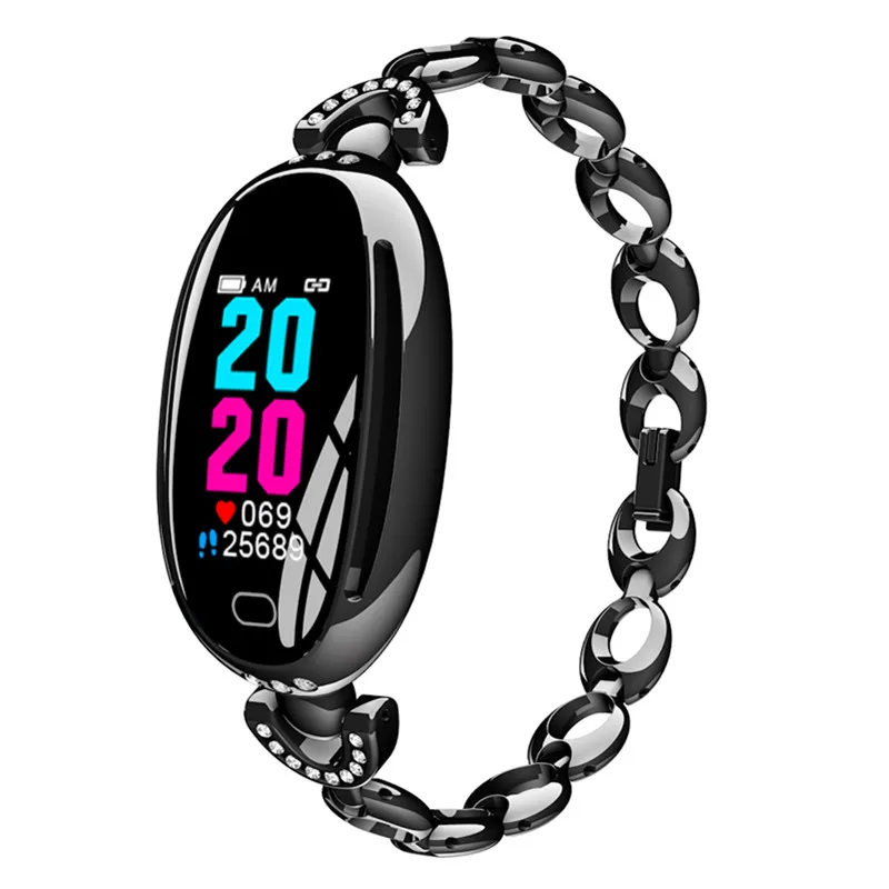 

E68 Women Smart Bracelet Blood Pressure Measurement App Reminding Bracelet Heart Rate Sleep Monitor Lovely Fashion Bracelet
