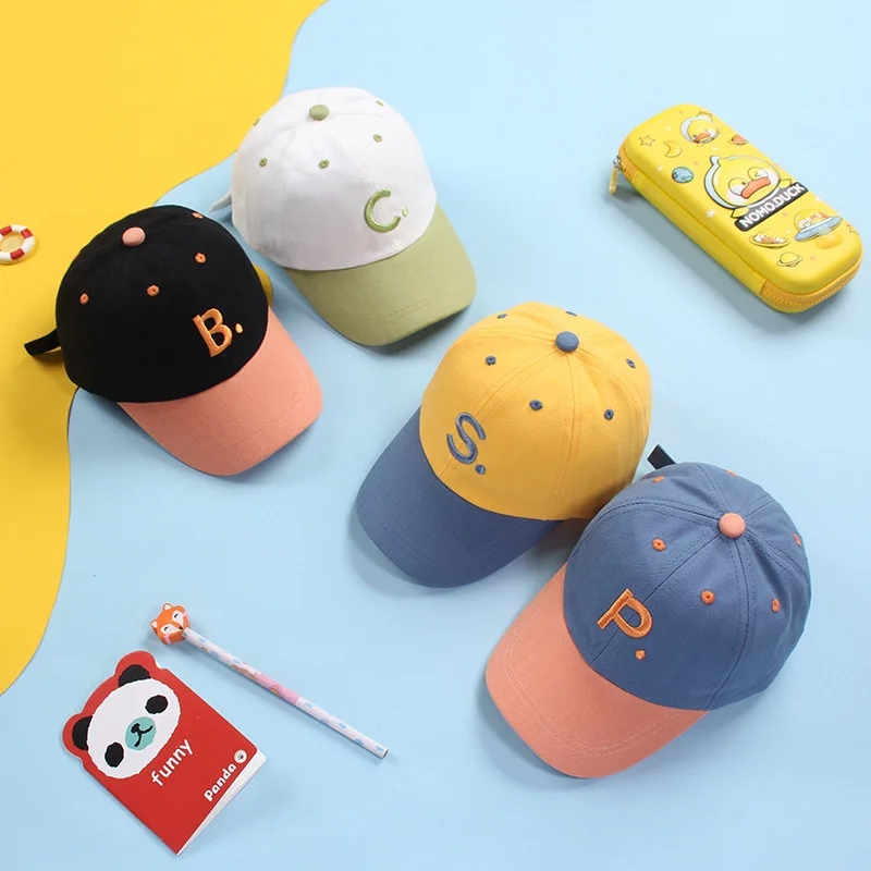 Korean Fashion Letter Baby Baseball Cap Spring Summmer Outdoor Sport Kids Sun Hat Adjustable Children Hat For Boys Girls 1-4Y baseball cap,baby hat,kids caps