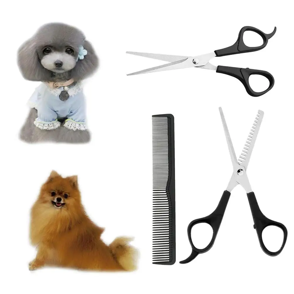 Скругленные наконечники ножницы-гребень набор для ухода за животными Ножницы Набор Собака Кошка Профессиональный инструмент для стрижки волос