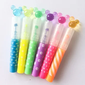 

6 pcs Soft Pen Naughty mouse Brush Fine Liner Art Marker color Highlighter For Kids Stationery Copic Markers Art Supplies School