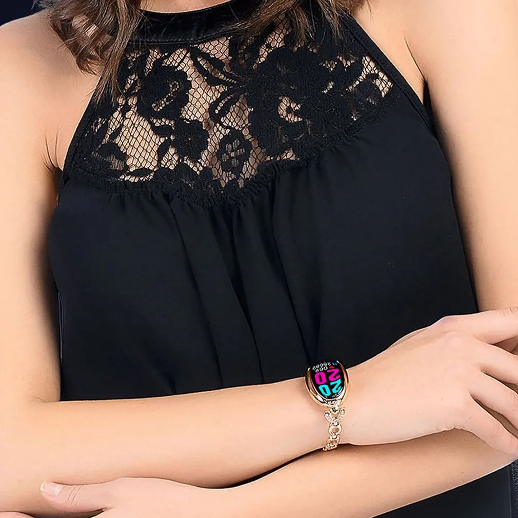 2019 Stylish E68 Women Blood Pressure Heart Rate Monitor Sport Bluetooth Smart watch Bracelet for Standard exercises functions