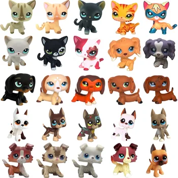 

LPS CAT Rare Old Pet Shop Toy Collection Stands Short Hair Kitten Yellow Dachshund Dog Collie Great Dane Spaniel Original Figure