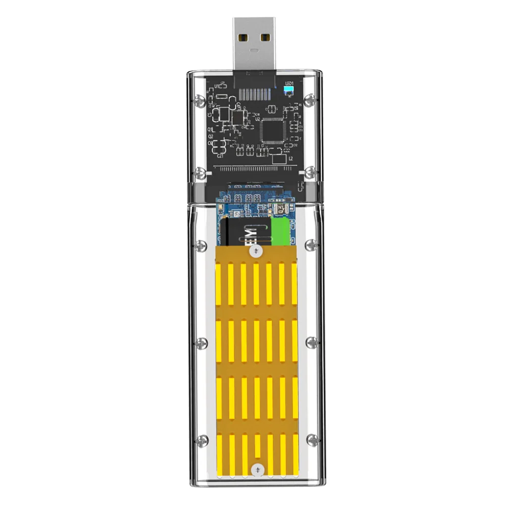 best hdd enclosure Hot Sale M2 SSD CASE SATA Chassis M.2 To USB 3.0 SSD Adapter For PCIE NGFF SATA M / B Key SSD Disk Box For 2230/2242/2260/2280MM usb hdd enclosure