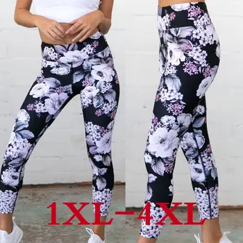 

Women Sweatpants Plus Size XL-4XL Women Casual Floral Printed Women Bodycon Pants Pencil Pants Leggins