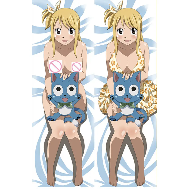 Anime FAIRY TAIL pillow Cover Erza Scarlet Dakimakura case Sexy girl 3D Double-sided Bedding Hugging Body pillowcase FL01 - Цвет: Peach skin