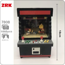 ZRK 7808 игровая комната истребитель черная игровая машина 3D модель 1060 шт. алмазные мини строительные блоки маленькие кирпичи игрушки для детей без коробки