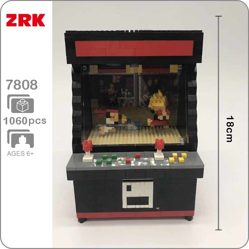 Offerte ZRK 7808 Sala Giochi Macchina del Gioco Combattente Nero 3D Modello 1060pcs Diamante Mini Building Piccoli Blocchi Mattoni Giocattolo per i bambini senza Scatola