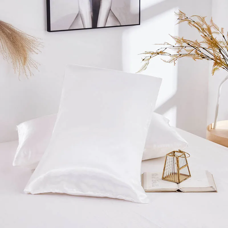 6 Эмуляция шелка шелшелкового сатина чехол для подушки 1 1 1 1 1 1 1 1 1 1 1 1 пара сплошной цвет роскошный красный черный синий конверт чехол для подушки для кровати 3 размера - Цвет: 6