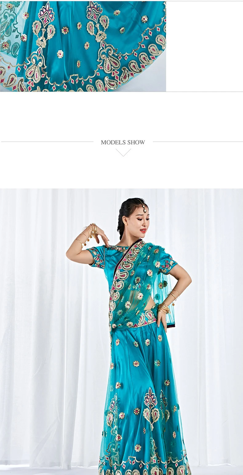 Высококачественное сари танцевальная индийская Одежда для взрослых женщин новые живота танцевальные костюмы для выступлений# DP0047