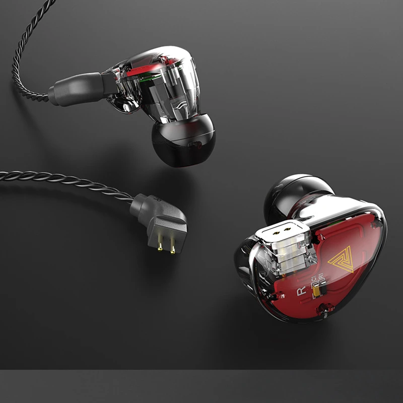 QKZ Vk5 In Ear 3 5mm Wired Dynamic Headphones 4 Unit Monitoring Level Noise Reduction HIFI Headphones for Phones Computers
