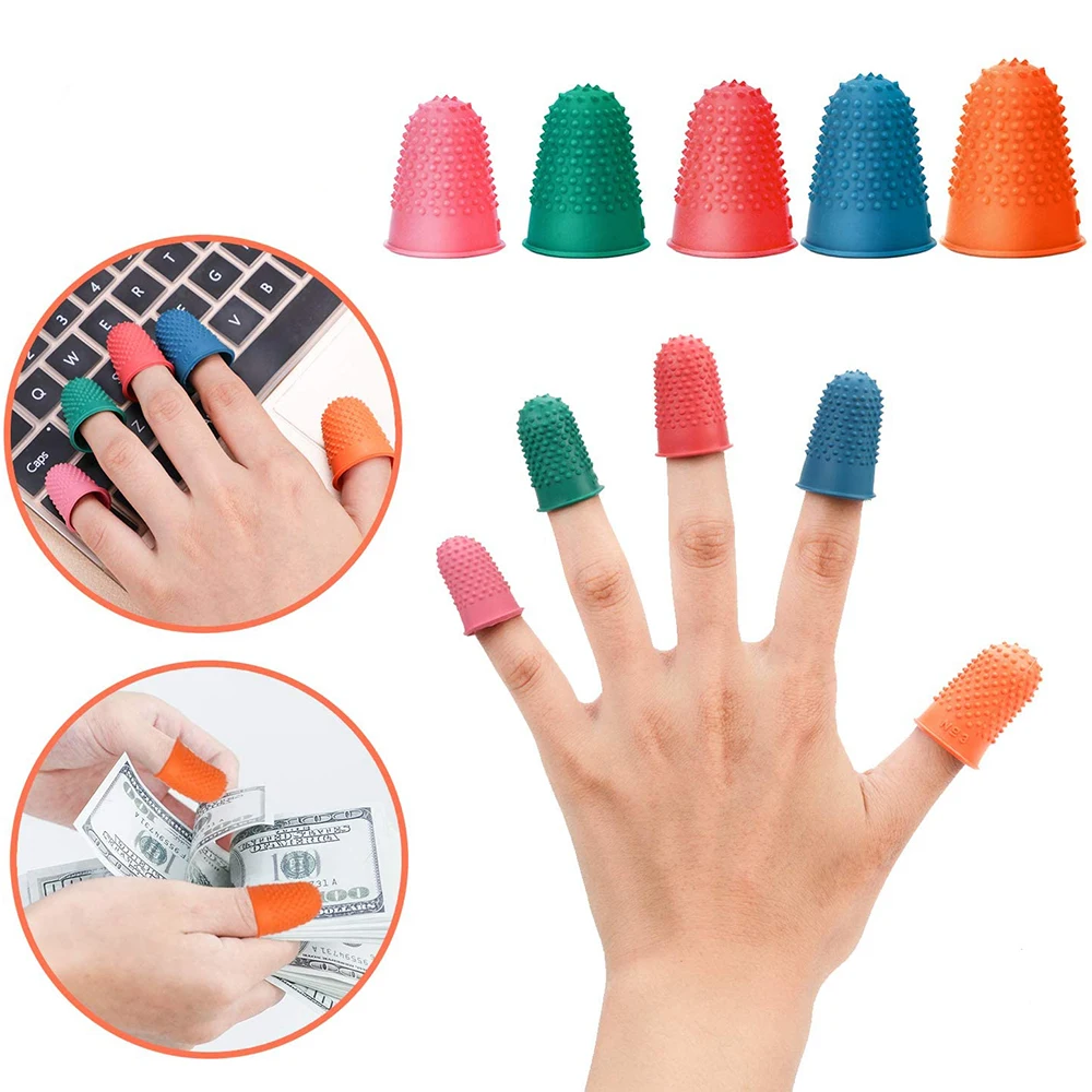 Anti-Slip Anti-Hot Finger Cover Rubber Finger Tips Silicone Finger Cover  Pads for Quilting Embroidery Knitting Finger - AliExpress