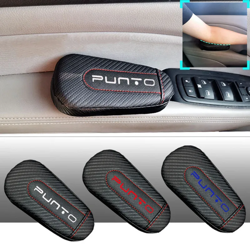 Автомобильный Стайлинг для Fiat Punto, 1 шт., углеродное волокно, кожа, подушка для ног, наколенник, подлокотник, Накладка для интерьера, автомобильные аксессуары