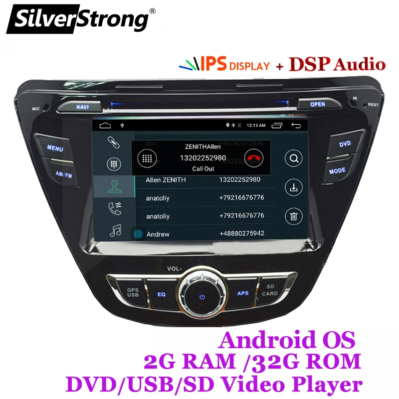 SilverStrong четырехъядерный 32GB DSP Android9.0 автомобильный DVD для hyundai Elantra Avante с wifi 4G модемом gps Автомагнитола стерео